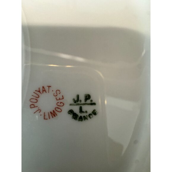 Antique J.P. France Limoges Porcelain Plate With Pink Floral Design & Gold Gilt - Picture 3 of 9